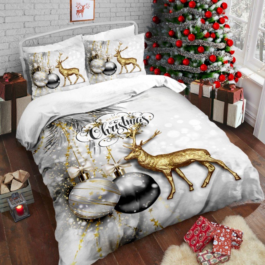 lenjeria de pat cu tematica de Crăciun