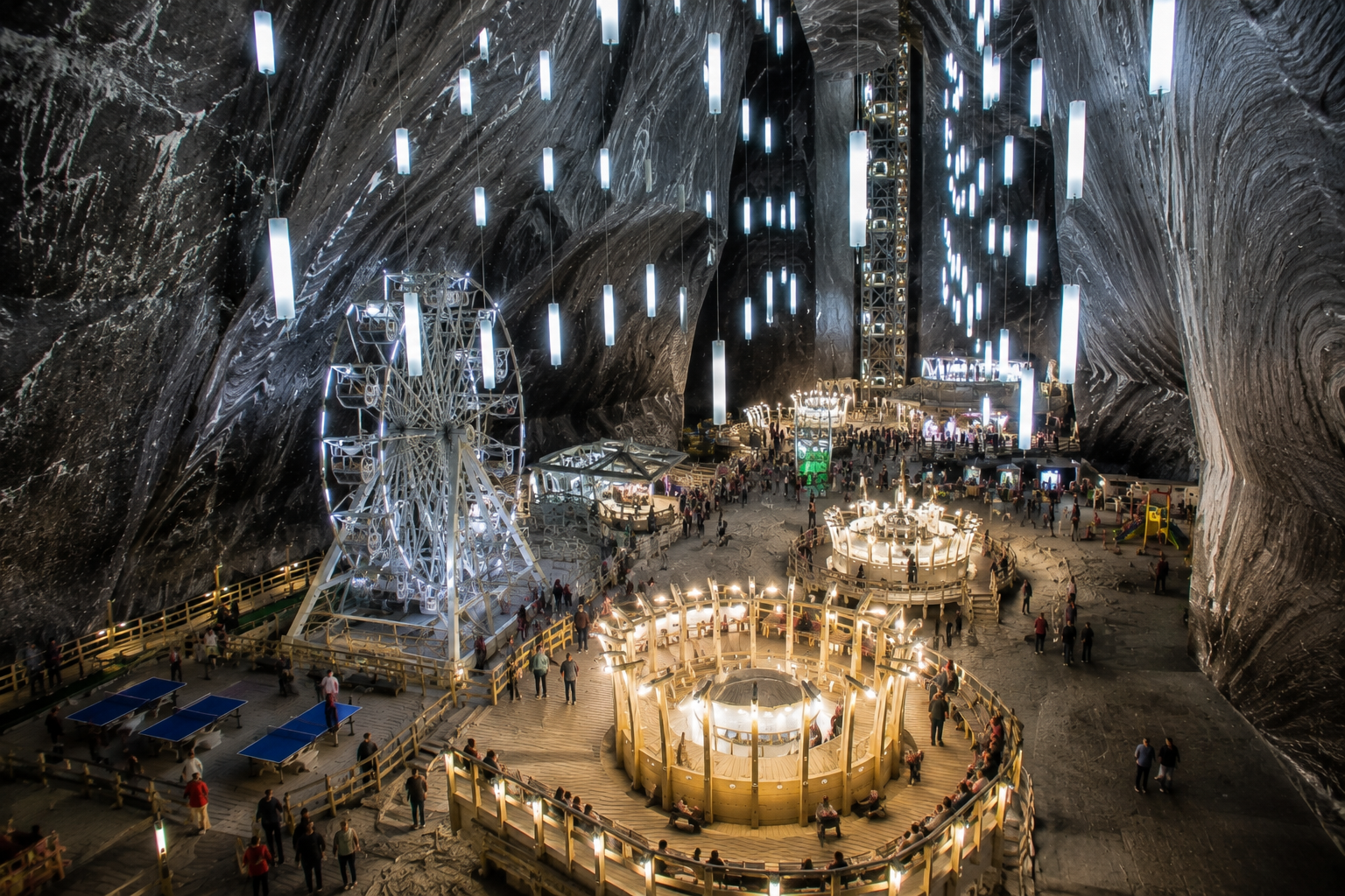 Salina Turda interior mina Rudolf vedere panoramică